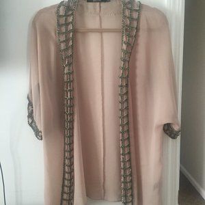 Ark & Co Blush Caged Kimono Jacket